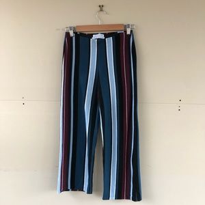 Striped kick flare pants